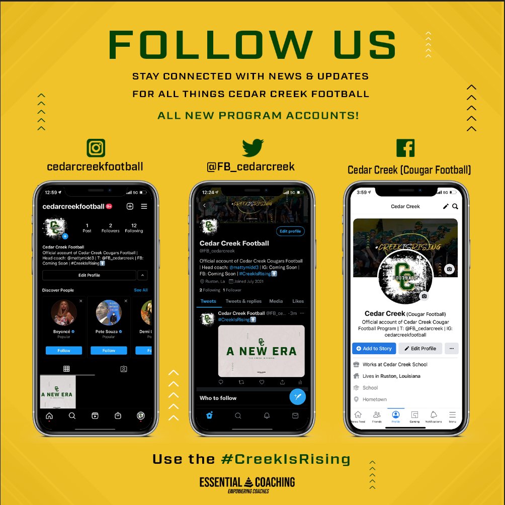 FB_cedarcreek's tweet image. New accounts....who dis? 👀 #CreekIsRising⬆️