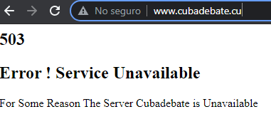 LA LIBERTAD QUE PROMETE ESTADOS UNIDOS
Miren lo que pasa cuando alguien quiere entrar, al menos desde la Argentina, a Cubadebate, para acceder a noticias de primera mano. La imagen lo dice todo. "Por alguna razón el servidor de Cubadebate no está disponible". ¡Canallas!