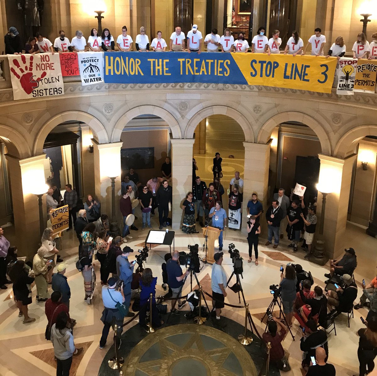 Minnesota_Voice's tweet photo. We are all Treaty People. Revoke the permits. #StopLine3 https://t.co/hyZ9fKWxLu