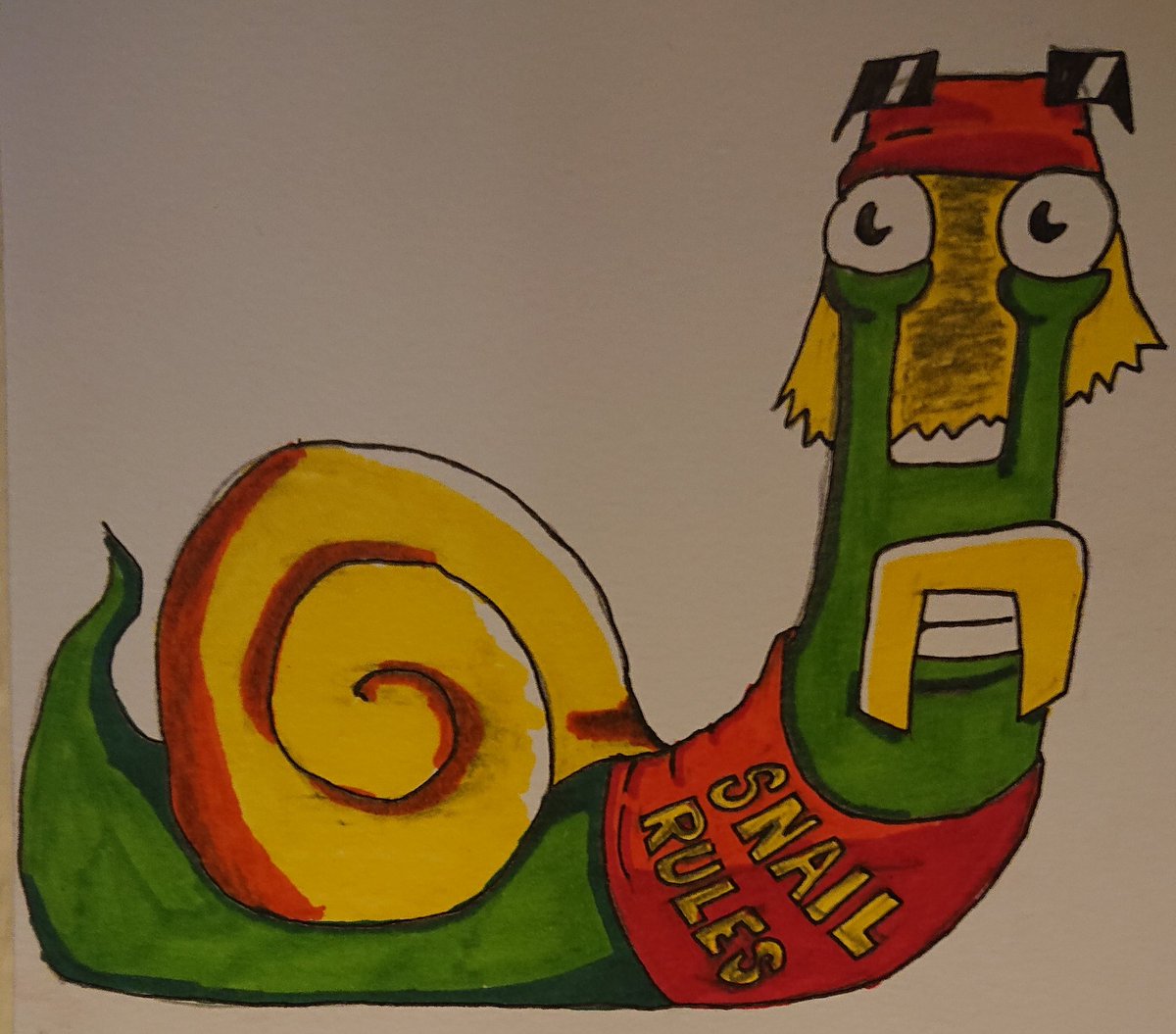 MarkwellJones's tweet photo. Snailamania is running wild!

Which one is your fave?

#wwe #wwf #snail #sharpie #classicwwe #randysavage #machomanrandysavage #ultimatewarrior #theundertaker #hulkhogan #hulkamania #cartoon #cartoonart #freehand #drawing #art #colour #pens #fun https://t.co/eZmLy3bIic