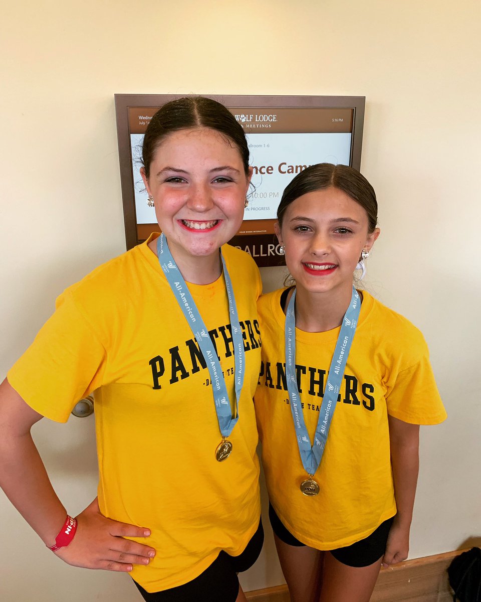PanthersJHDT's tweet photo. Congrats to Annabelle and Natalie who received “All-American” today at dance camp! Congrats ladies, so proud! 🇺🇸❤️ https://t.co/8pwOsLkeaM