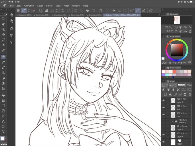 very excited to color this bc her color scheme is 😩😩💖✨💫💖💫✨ 