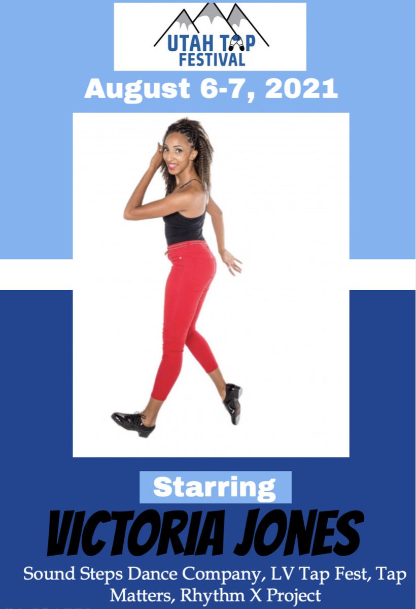 utahtapfest's tweet photo. Introducing Utah Tap Fest faculty: Victoria Jones!

Victoria Jones is the motivated driving force behind tap dance in the Las Vegas Community. She founded Sound Steps Dance Company, a local dance organization offering training classes, performances, and educational/outreach prog https://t.co/wieJyXbKiX