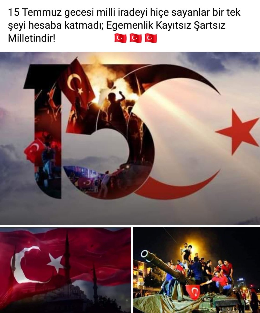15 Temmuz İstiklalimize kast edenleri tarihe gömdüğümüz aziz milletimizin destanıdır...