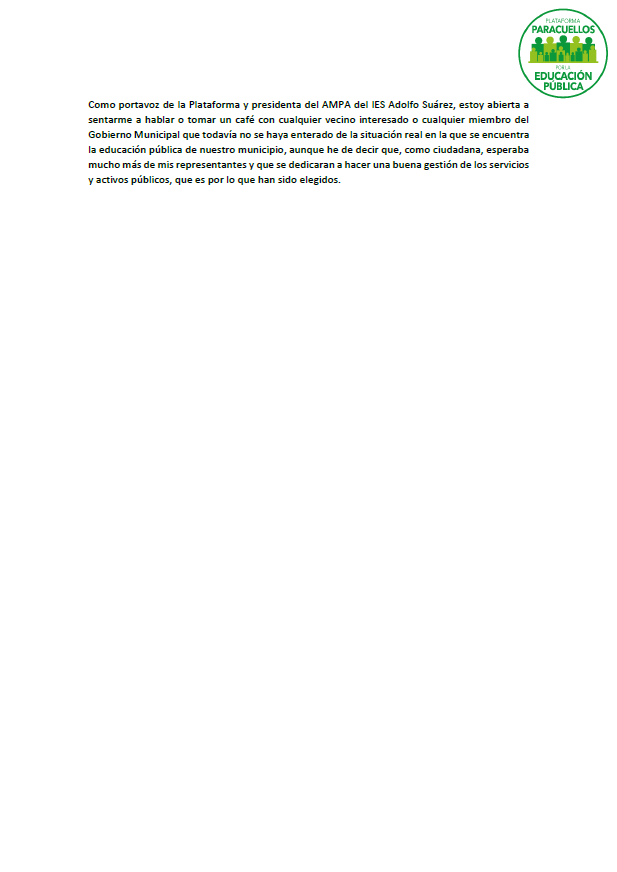 ParacuellosXEP's tweet photo. Queremos aclarar cual es el sentido de nuestra existencia, después de una semana de descalificaciones hacia algún AMPA en los grupos de vecinos de #Paracuellos en las redes sociales
Somos AMPAs sin ninguna vinculación a partidos políticos @CtrosPublicosYa
https://t.co/gikvzXfuTi https://t.co/XXgiCjAmK0