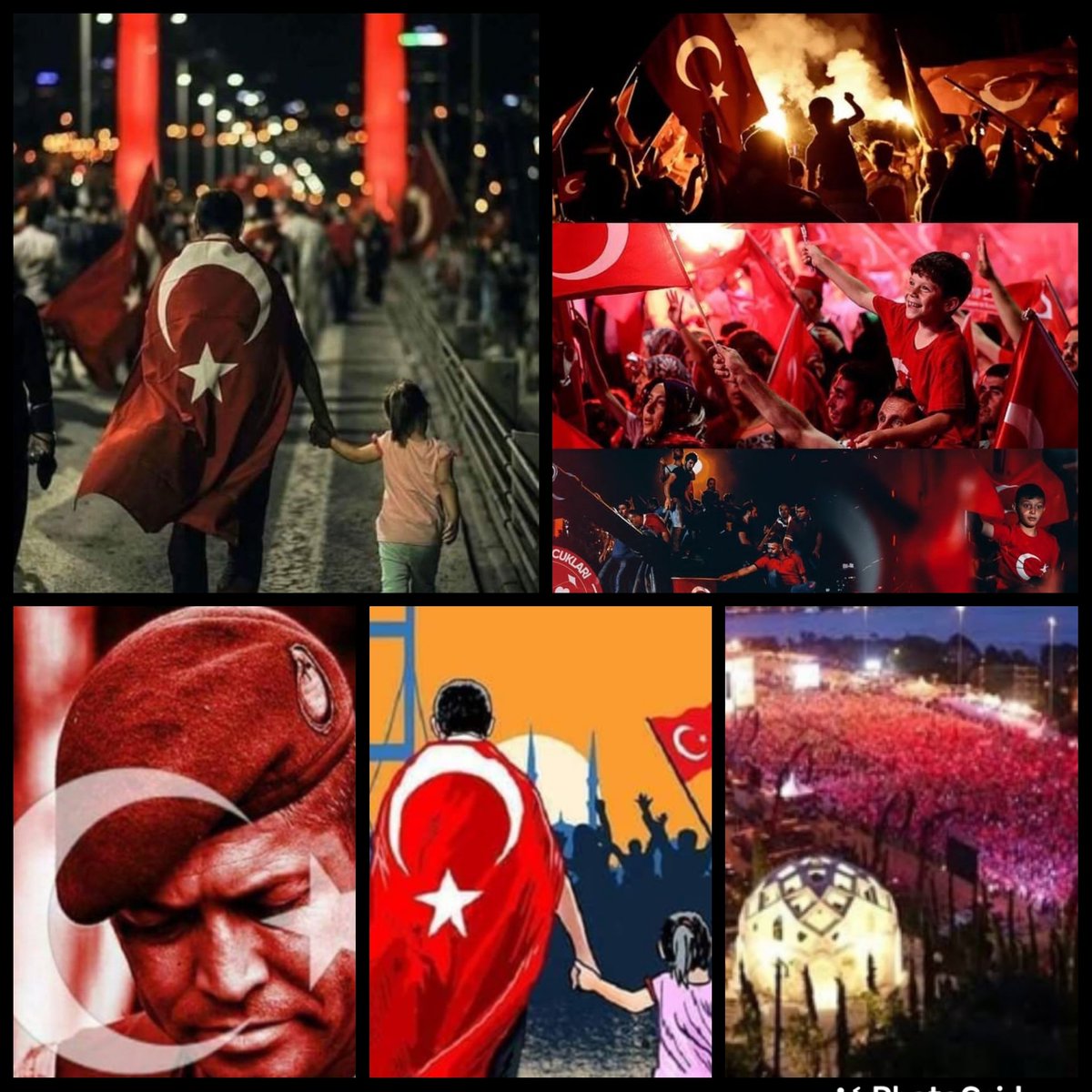 Gök kubbe bayraksız , ezansız kalır mı sandınız ? 
Şehit kanı ile ıslanan topraklar kurur mu sandınız ? 
Yetimin , garibin duası menzile varmaz mı sandınız? 
Heyhat ! Yoksa bu cennet vatanı sahipsiz mı sandınız ? 
DÜN , BUGÜN , İLELEBET .. Bu ülkeyi bölemeyeceksiniz ! #15Temmuz