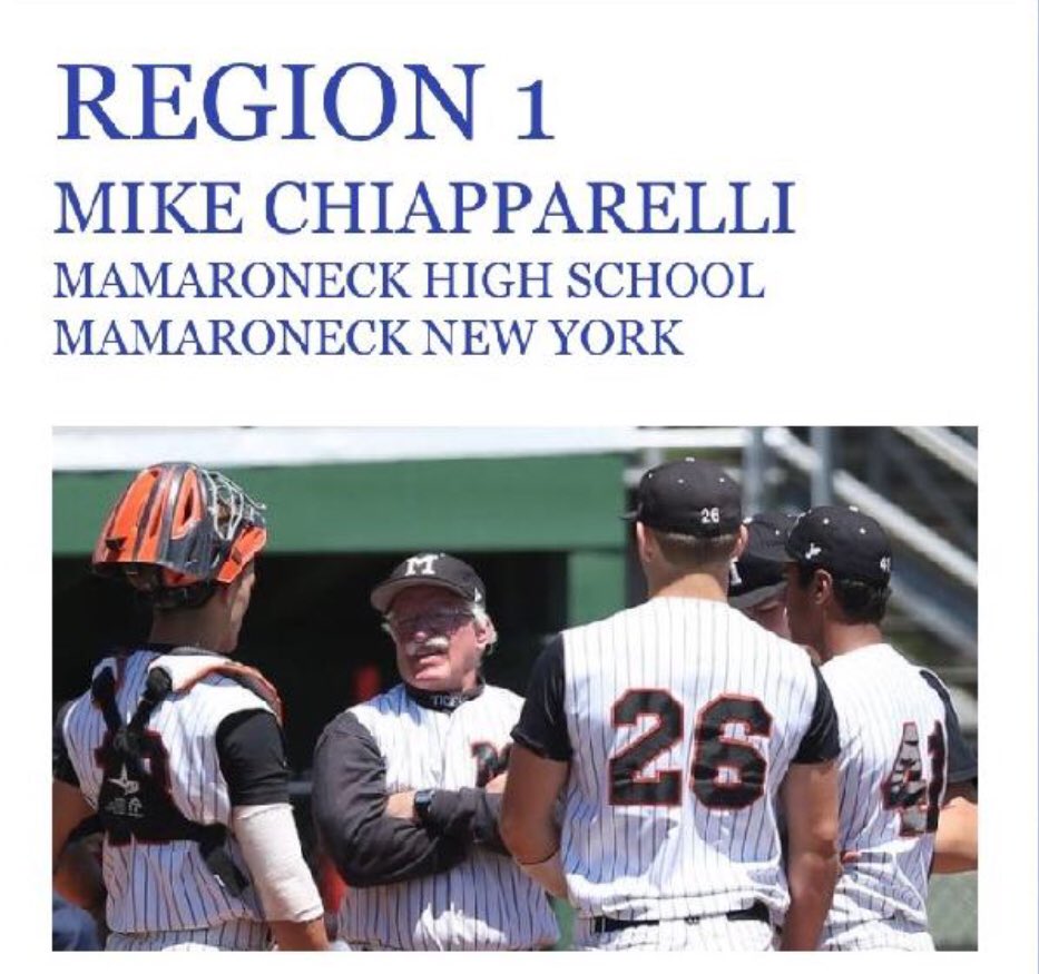 chappytwotwo's tweet image. Proud of Mike for winning National High School Baseball Coach of the year for North East Region 1 @mhsvarsitysport #TigerPride @MamoBase