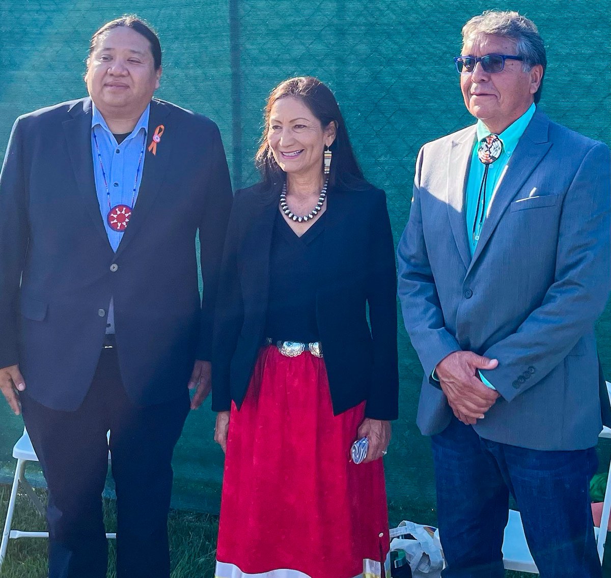 Thank you <a href="/SecDebHaaland/">Secretary Deb Haaland</a> for attending todays ceremony w/ #Rosebud and #Ogala Sioux Tribes honoring the return of the remains of the #CarlisleIndianSchool children. Our leadership begin this difficult process over 5 years ago. The children are home now.