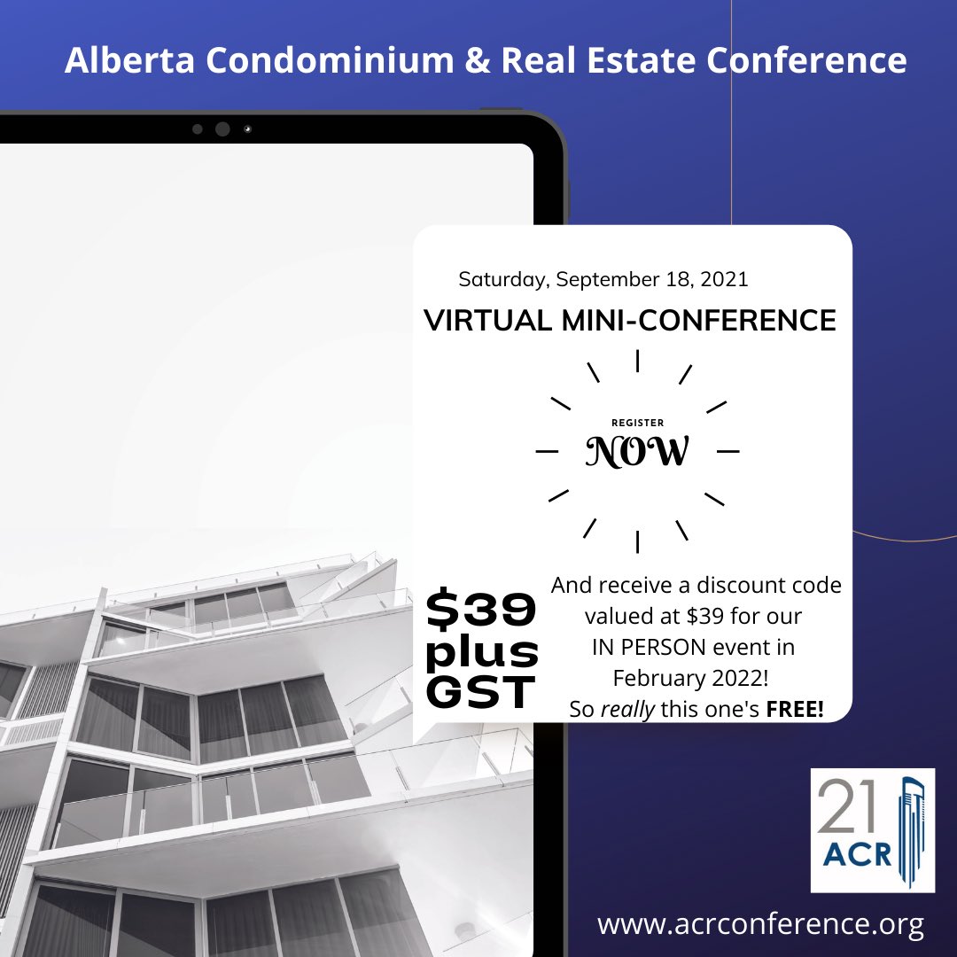 ACRCon's tweet image. Registration is now open at acrconference.org. #condos #acr2021 #VirtualConference #condominium