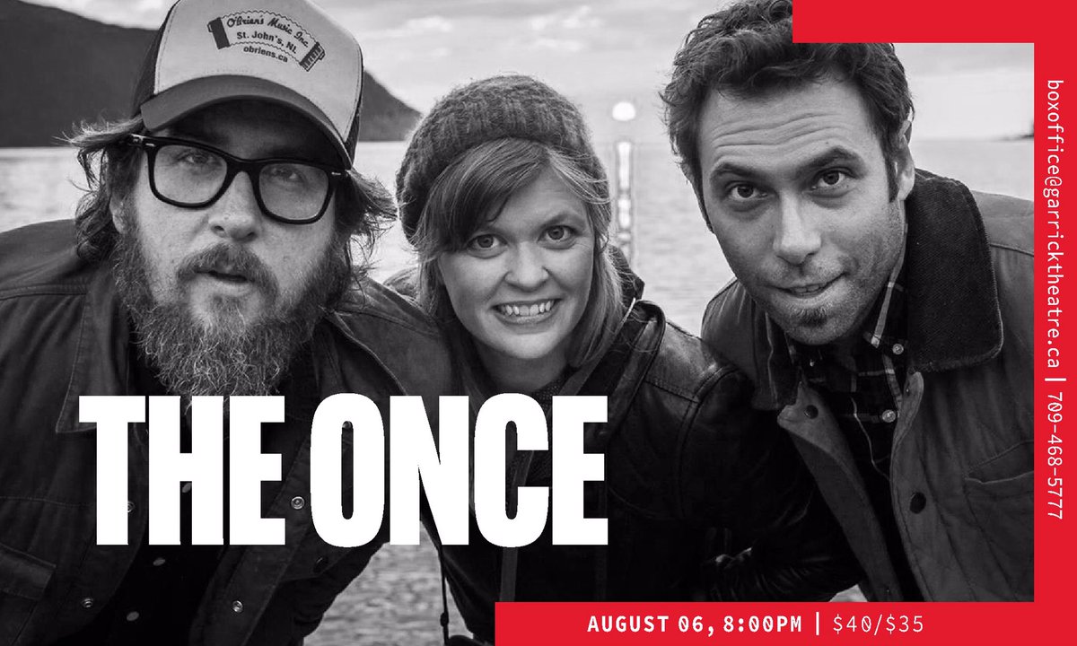 Garrick_Theatre's tweet photo. NEW show!  The Once - perennial favourites at The Garrick - will be on stage Friday, August 6!  They fill the house every time — best not to wait until the last minute to get your tickets for this one.    #garricksummerseries #musicnl https://t.co/jbrfQZ7tPJ