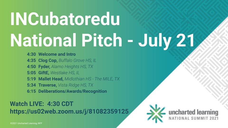 incubatoredu's tweet photo. 𝙒𝙝𝙤 𝙬𝙤𝙪𝙡𝙙 𝙮𝙤𝙪 𝙞𝙣𝙫𝙚𝙨𝙩 𝙞𝙣? Join us in one week to watch student pitches from Clop Cop, Fyder, GiftE, Mallet Head, and Traverse!  https://t.co/6m416QVzRF https://t.co/HpMoB0AXh3