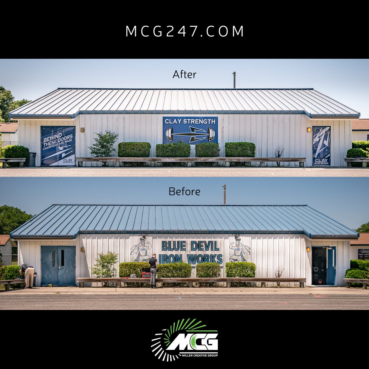 MCG247JAX's tweet photo. Revamped doors and signage for Clay High School! πͺ
.
#millercreativegroup #millercreative #mcg247 #mcgonesource #mcg247 #mcg #mcgjax #jacksonville #orangepark #northeastflorida #clayhigh #bluedevils #highschool #custom #wrap #graphics #design #branding #exteriordesign #signage https://t.co/oc7mG3D6rf