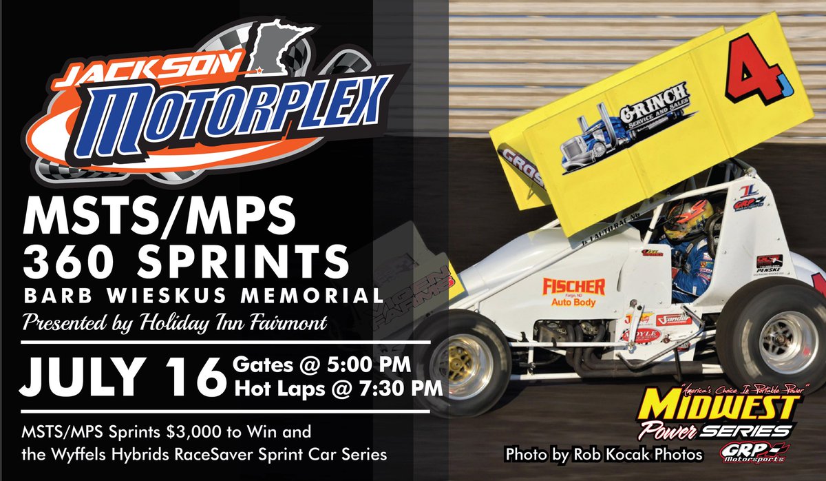 The $3,000-to-win Barb Wieskus Memorial highlights the MSTS/MPS 360 Sprints presented by Holiday Inn Fairmont this Friday!