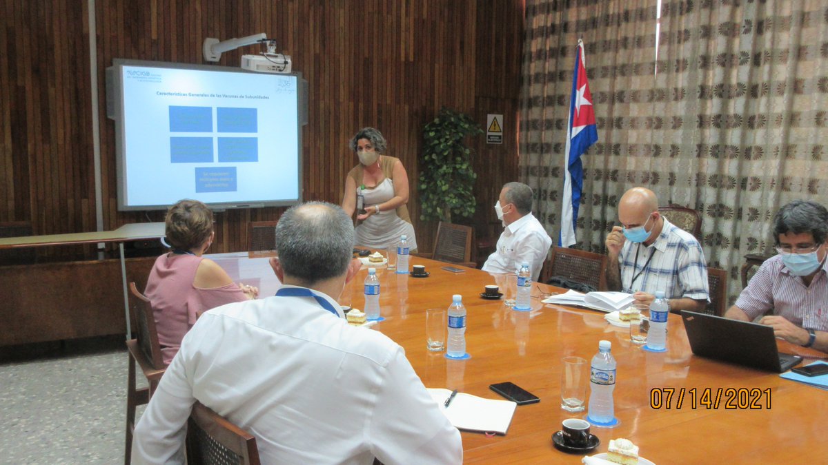 BioCubaFarma's tweet photo. Provechoso y enriquecedor fue el encuentro sostenido en la tarde de hoy con el Dr. José Moya y otros miembros de la Representación de @opscuba. Nuestros científicos le ofrecieron información detallada de los resultados de los EC de #Soberana02  y #Abdala. https://t.co/hUaDV8R3Ig