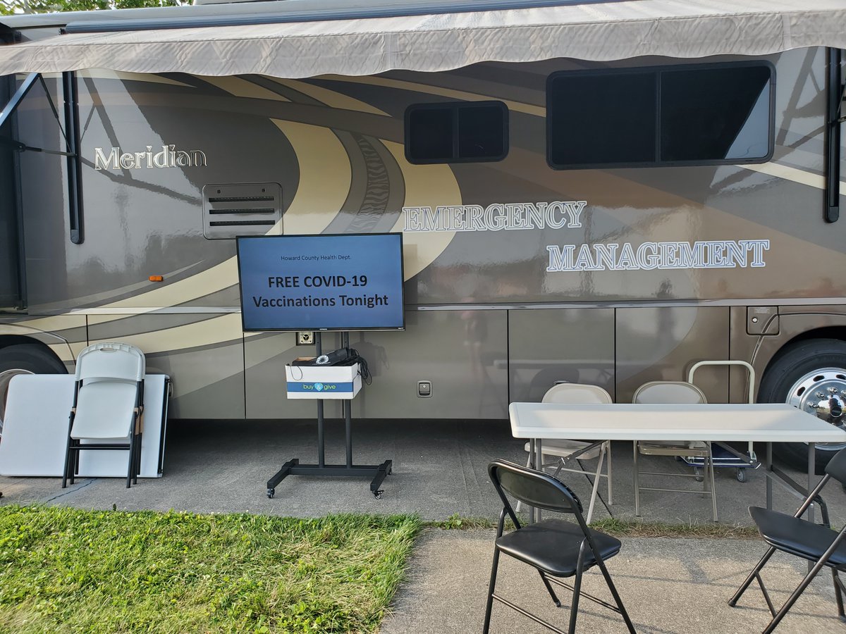 HealthHoco's tweet photo. We're ready to give YOU a COVID-19 Vaccine tonight at the #HowardCountyFair. Visit us at the EMA RV until 7:30pm.

It's located between the Big Top and Pioneer Village. Follow the signs for Community's CareMobile. https://t.co/524YOA7bhS