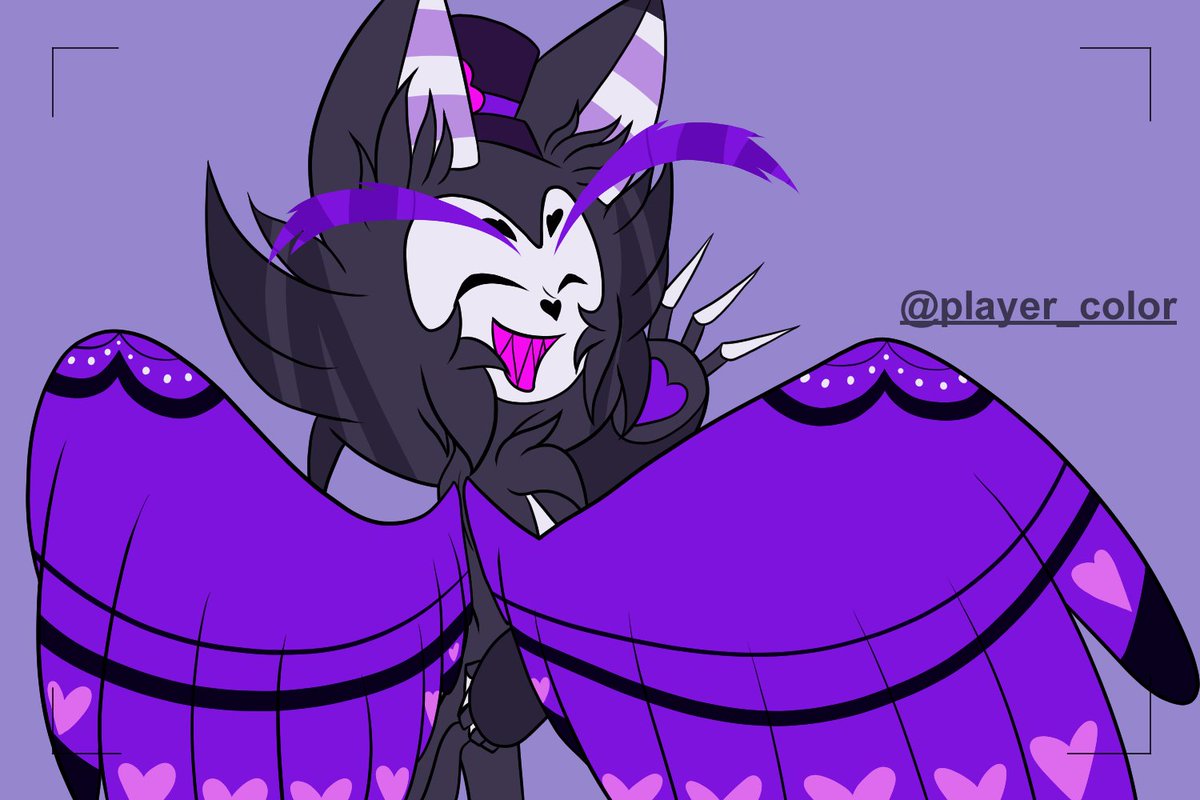 player_color's tweet photo. 5PHusk: "Purple! Smile for the picture!"

4PHusk: "Oh, sure!"

#HazbinHotel #HazbinHotelHusk #5PHusk #4PHusk https://t.co/TZ9jDqYzsF