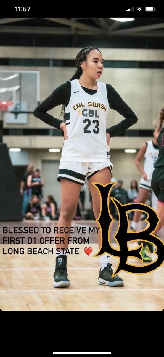 CalGbl's tweet photo. Congrats to @cal_swish_gbl own Bryyane on receiving her first D1 offer to LBCWbb! We are so proud of you Bry and this is the first of many! Keep up the good work and this is just the beginning! Let’s get ready for Nationals now!💪🏾🐍💛🖤
#calswishgbl #EYBL #calswish #calswishfam https://t.co/PHVdl71XIp