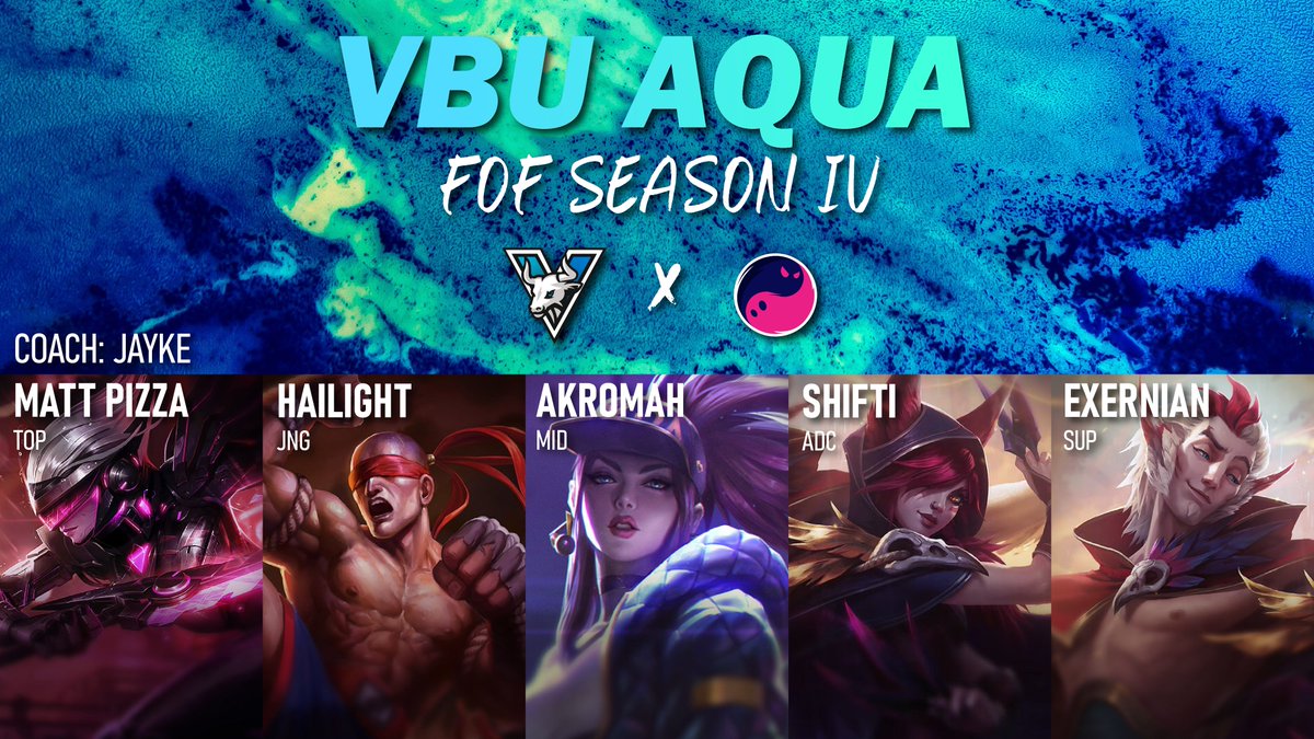 VB_United's tweet photo. We would like to wish VBU Aqua good luck in the Friend or Foe league that starts in a month! Also, here is the starting roster for VBU Aqua! https://t.co/ANpH6XQ9Lv