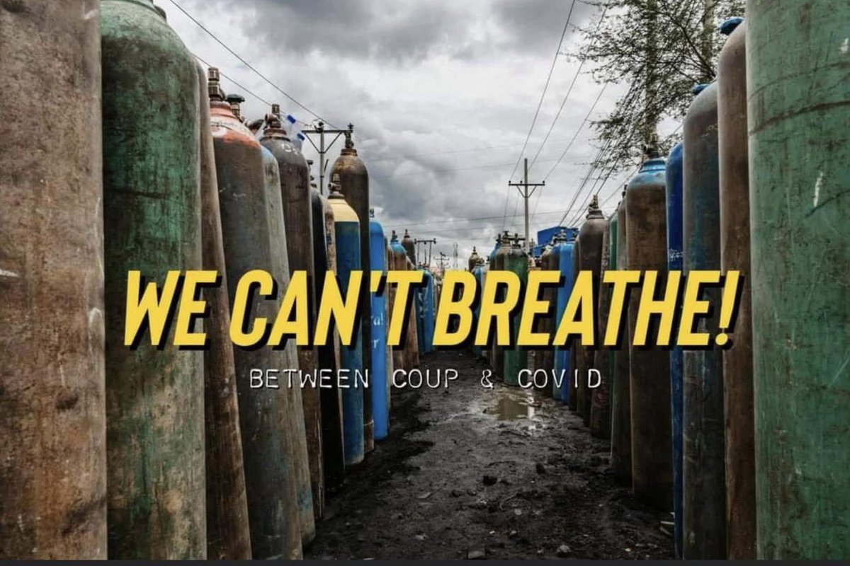 We can’t breath!#WhatsHappeningInMyanmar #MilkTeaAlliance #COVID19