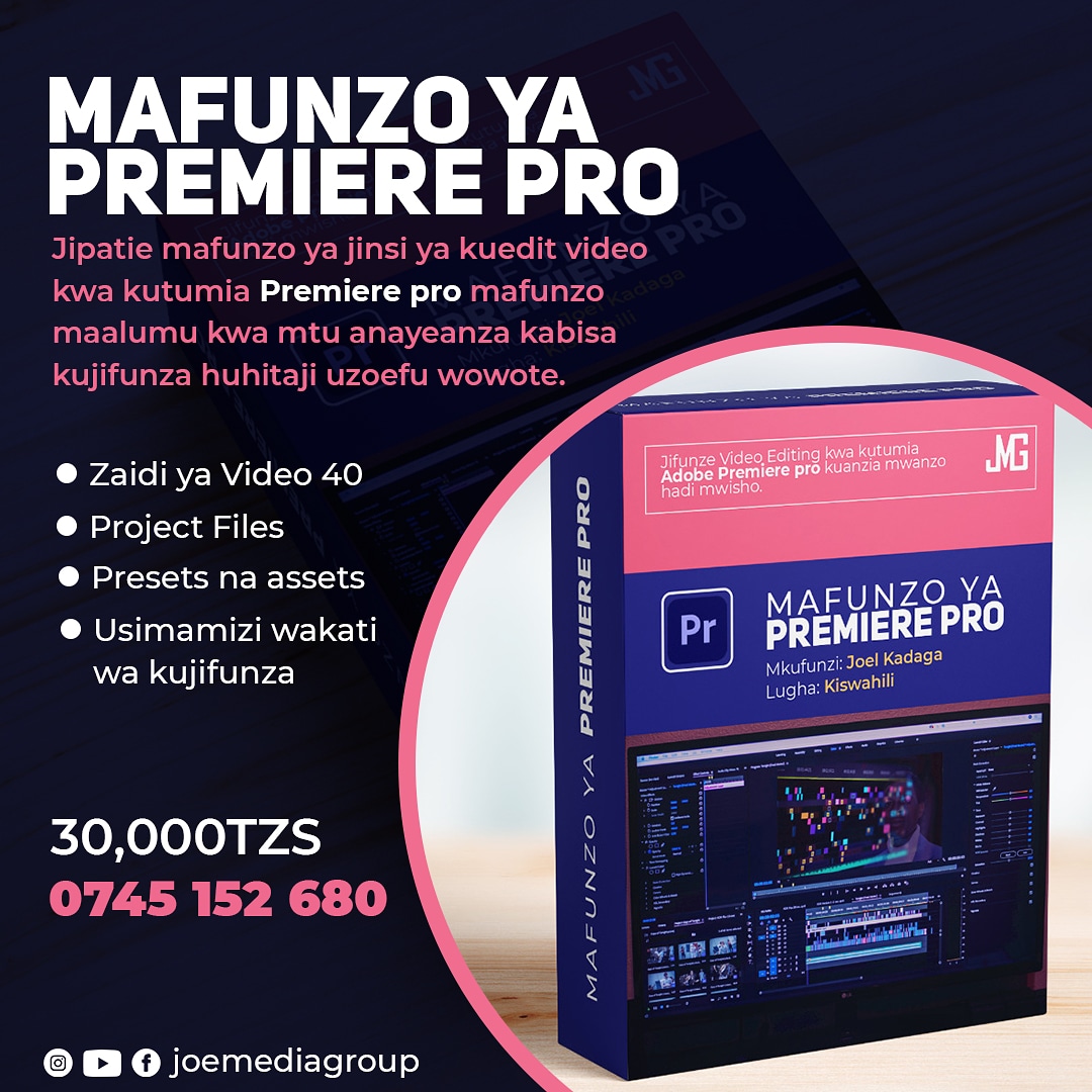 Edição de vídeo de mafunzo Ya ( Premiere Pro), Joel Kadaga