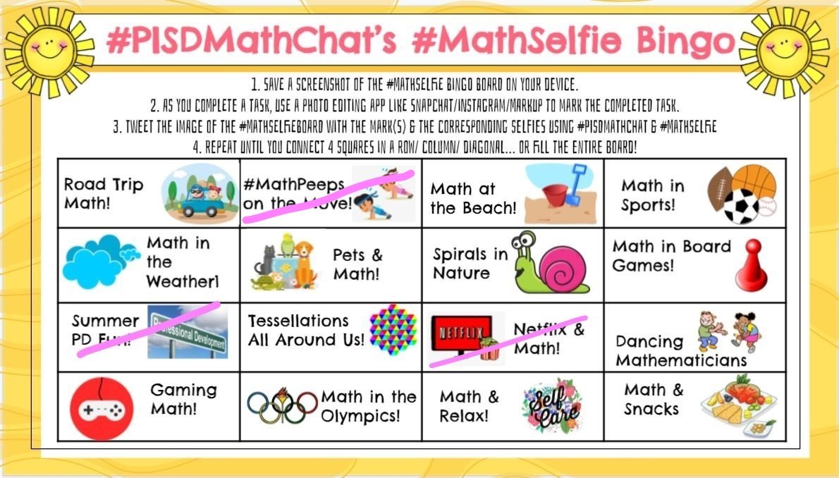 smunozvilla's tweet photo. Yay! #MathPeeps on the Move is done! #MathSelfie with @LaurenPalos #PISDMathChat Thanks for a great time! https://t.co/CHZBUb4y1E