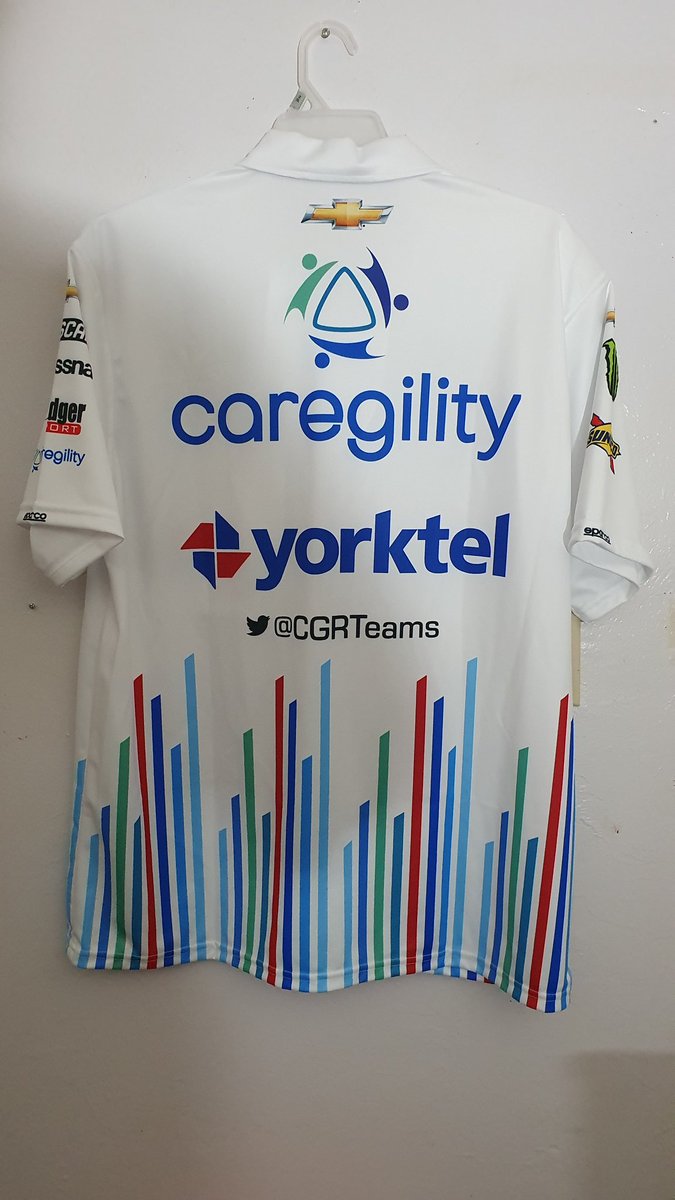 Excited to add another crew shirt to the wardrobe! Here's @RossChastain 2021 @caregility @YorktelCorp Crew Shirt! #NASCAR #PitCrewShirt #CGRNascar #RC42 #CaregilityCares #Yorktel #IAmSparco