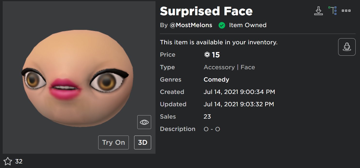 Shocked Face - Roblox