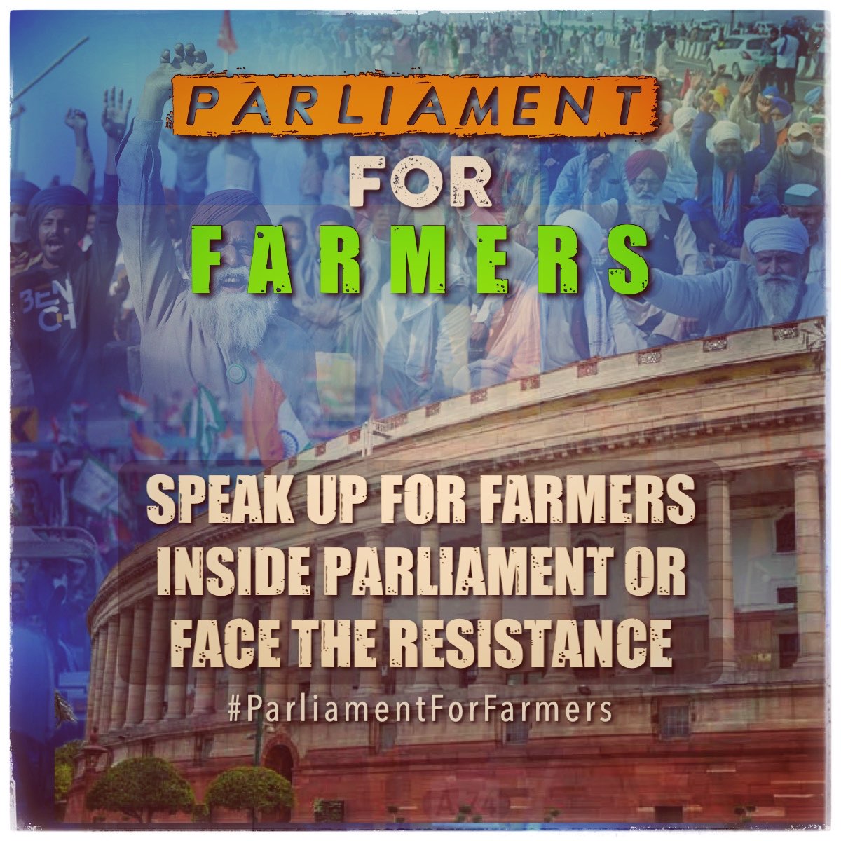 kisanektamorcha's tweet photo. Enactement of Farm Laws without any consultation, without any debate, marks deliberative lawmaking process in parliament
Thus, SKM calls for farmers' protest outside Parliament from July 22
#ParliamentForFarmers https://t.co/KzSFus042b