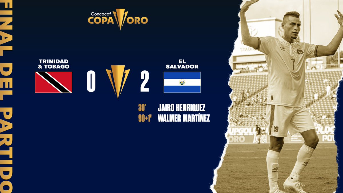 socawarriors's tweet photo. FULL-TIME: Trinidad and Tobago 0-2 El Salvador. #GoldCup21 #SocaWarriors #TRIvSLV https://t.co/XixJkt1Vt9