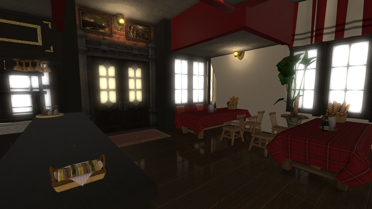Sydsquicious's tweet photo. A little pizza parlor for 'MogStock' (summer fest, Mateus Lavender Beds, Ward 22 Subdivision, July 16-18) - Plot 36. #ffxivhousing #ffxivdesign #ffxiv #hgxiv #mogstock #crystaldatacenter #mateus https://t.co/wcVxrK8hV1