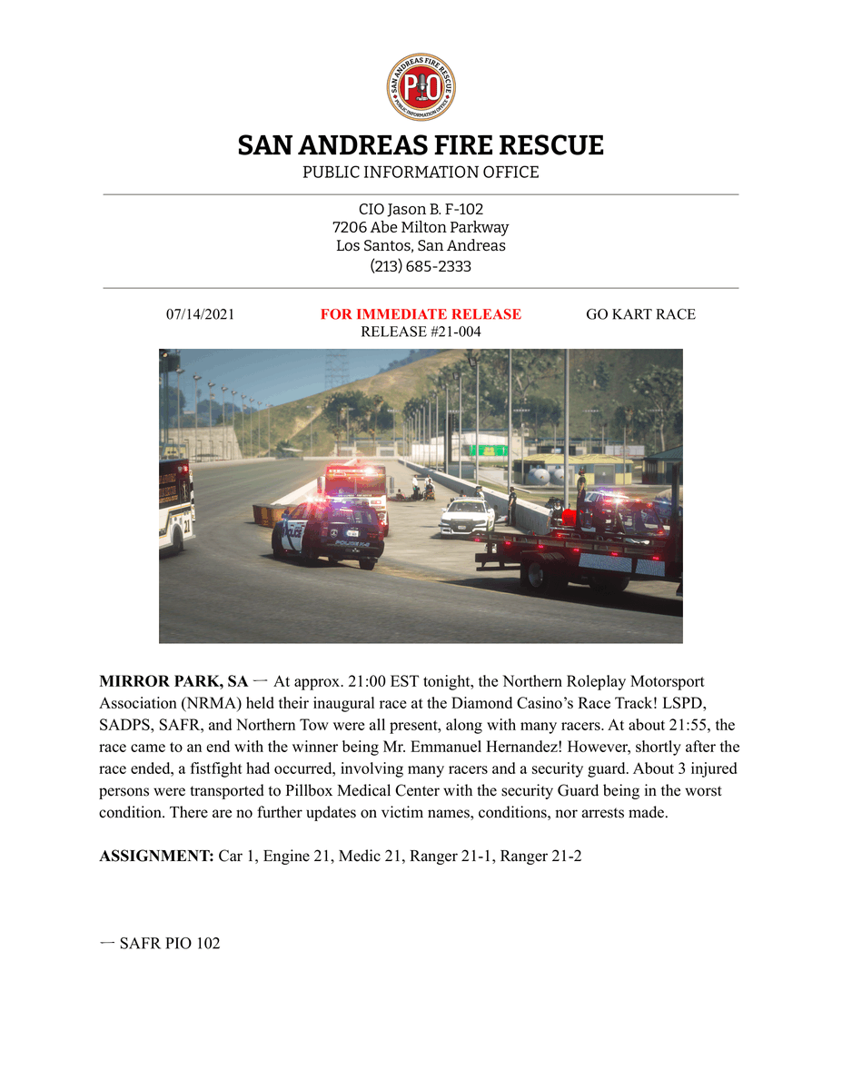 San Andreas Fire Rescue tweet media