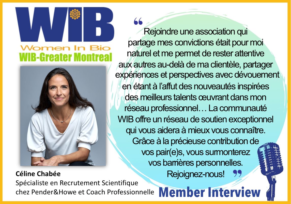 WIBMontreal's tweet photo. 🎙️🎤#memberinterview On our centre stage this month is our programming chair, Céline Chabée. Members, check out the full interview in both French and English here: https://t.co/E6LzJGTXWY
#WomenInSTEM https://t.co/kzetdqcmw9