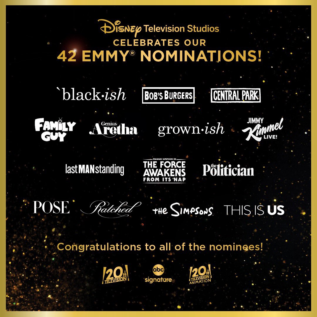 ✨Congratulations to our 42 #Emmy award nominees! ✨Thank you @televisionacad for recognizing our shows, talent, and crew #Emmys2021