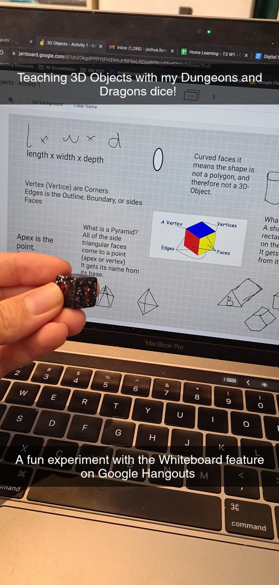 A fun first lesson of 3D Objects for Year 6. Remote learning has taken us by storm but I am trying to keep my kids engaged with new methods like the white board feature. Hopefully they are all having as much fun as me in trying new ways of teaching!