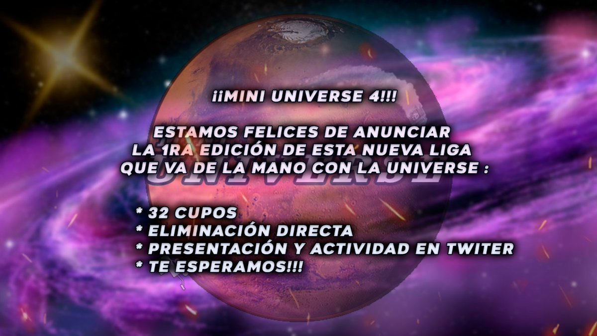 mini universe 🎇 (@miniuniverse_5) on Twitter photo #ClashRoyale #miniuniverse1
REQUISITOS :
Seguir a:
- <a href="/miniuniverse_5/">mini universe 🎇</a>
- <a href="/Boyka_Cr01/">Boyka</a>
- <a href="/fabricio_fienco/">Fabricio Fienco</a>
- <a href="/DrTore_/">Víctor Reyes</a>
- <a href="/FazeKhalie/">Khalie</a>
- Etiquetar 3 equipos
- rt y fav
Pruebas md👍
Te esperamos!! #ClashRoyale #miniuniverse1
REQUISITOS :
Seguir a:
- <a href="/miniuniverse_5/">mini universe 🎇</a>
- <a href="/Boyka_Cr01/">Boyka</a>
- <a href="/fabricio_fienco/">Fabricio Fienco</a>
- <a href="/DrTore_/">Víctor Reyes</a>
- <a href="/FazeKhalie/">Khalie</a>
- Etiquetar 3 equipos
- rt y fav
Pruebas md👍
Te esperamos!!
