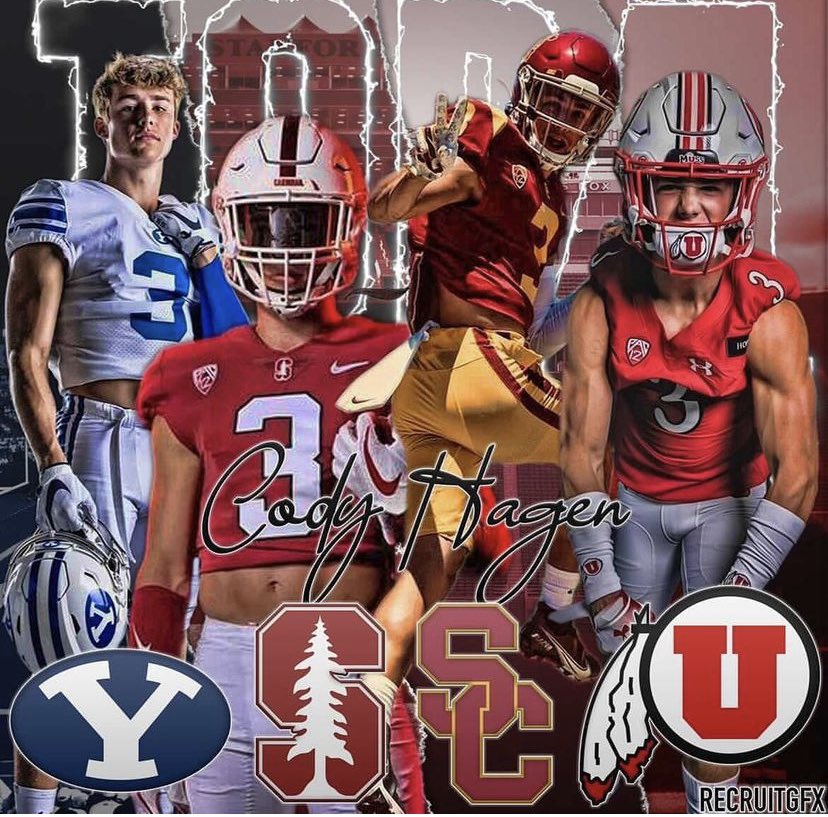 CriddleBenjamin's tweet image. 4 ⭐️ WR Cody Hagen from @CCHSFOOTBALL_ lists his final 4 schools.

BYU, Stanford, USC, &amp;amp; Utah.