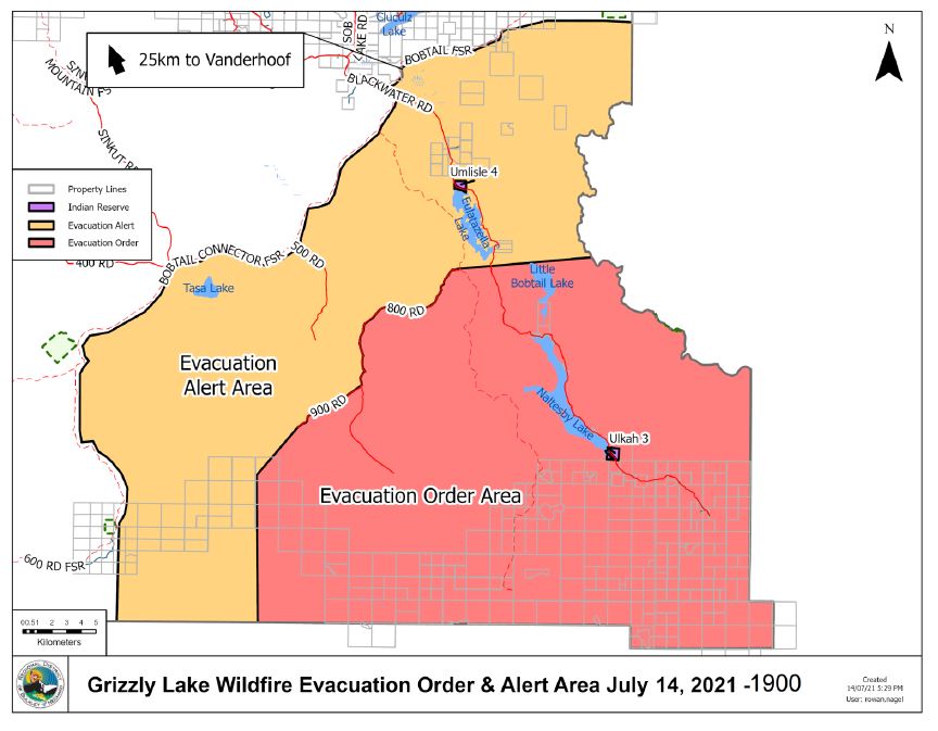 Bc Wildfire Service On Twitter Bcwildfire Service Continues To Respond To The Grizzly Lake Wildfire G41711 Which Is Estimated At 2 800 Ha Remains Out Of Control An Evacuation Order Has Been