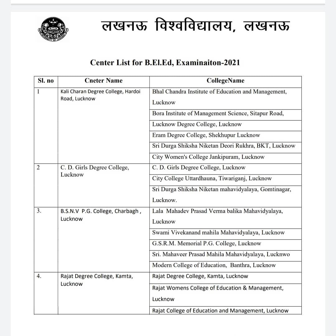 lkouniversity's tweet photo. @lkouniv center list for M.ED , MA economic , B.El.Ed examination 2021 https://t.co/kXGGskdX29