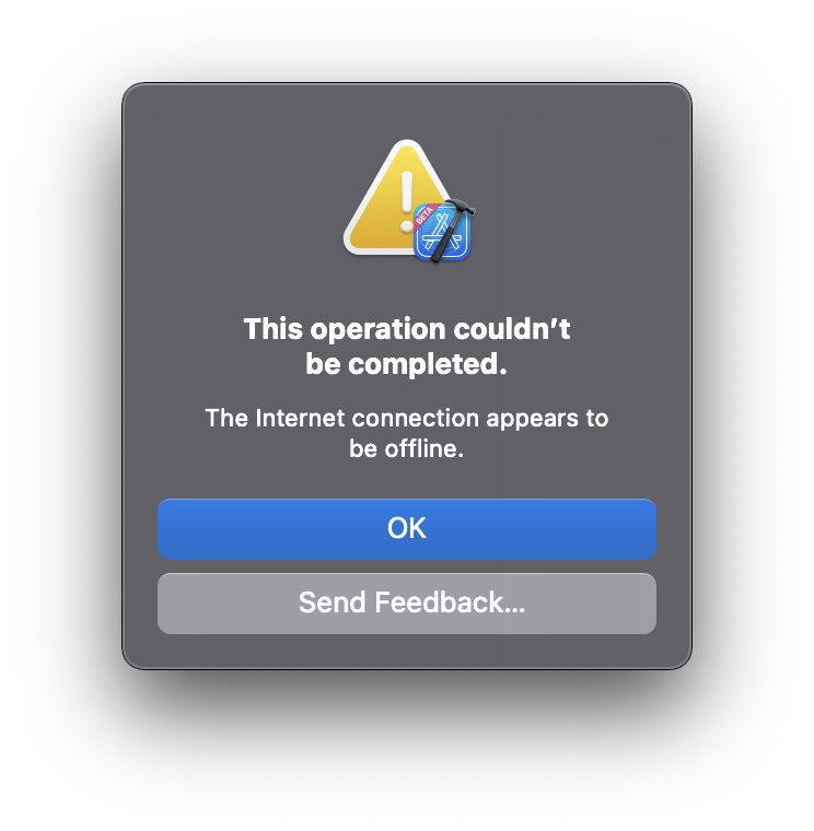 JagCesar's tweet image. Is anyone else having problems with #xcodeCloud in #Xcode beta 3? I’m unable to see my workflows, and when I’m trying to create a new one I get this pop up.