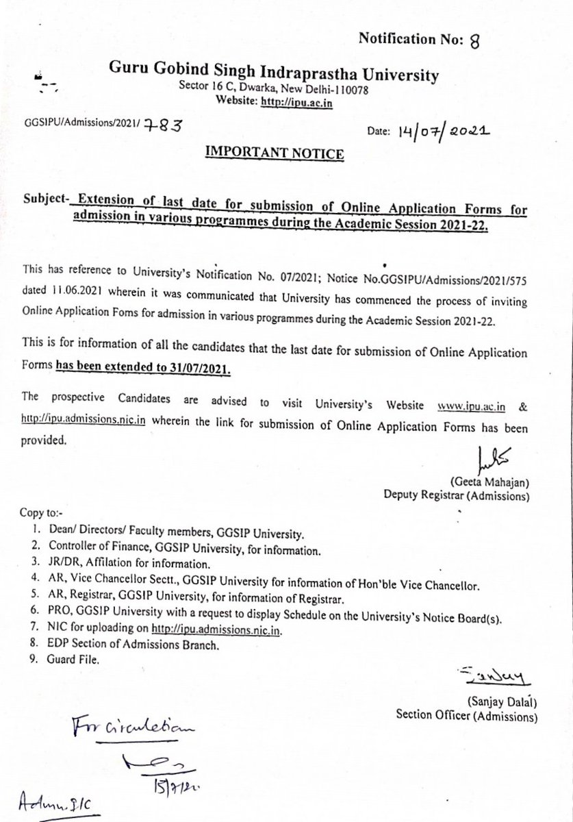 Maims Delhi In The Last For The Online Application By The Students To Ggsip University For Admission In Various Courses For Academic Session 21 22 Is Extended To July 31 Maims Delhi In The Last For The Online Application By The Students To Ggsip University For Admission In Various Courses For Academic Session 21 22 Is Extended To July 31