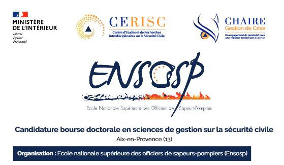 ENSOSP's tweet photo. 👉L'Ensosp propose 1⃣ #bourse #doctorale "sciences de gestion sur la #SécuritéCivile"
Dans le cadre de ses activités de recherche, l’Ensosp développe des réflexions sur des problématiques terrain ▶️liens entre théorie universitaire et pratique #pro. Infos👉https://t.co/tvDuilm7jD https://t.co/ci4spBiFm7