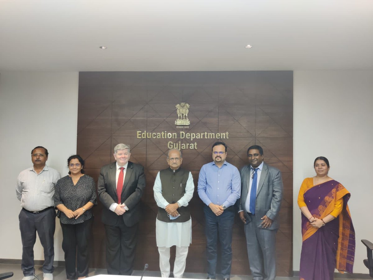 Excellent meeting  with Shri Bhupendra Chudasma and his Ministry of Education colleagues in Gandhinagar. We discussed the strengthening of 🇬🇧🇮🇳 partnership in education with British Council leadership. ⁦<a href="/inBritish/">British Council in India</a>⁩ ⁦<a href="/UKinIndia/">UK in India🇬🇧🇮🇳</a>⁩ ⁦<a href="/GujEducation/">Gujarat Education</a>⁩ ⁦<a href="/CMOGuj/">CMO Gujarat</a>⁩