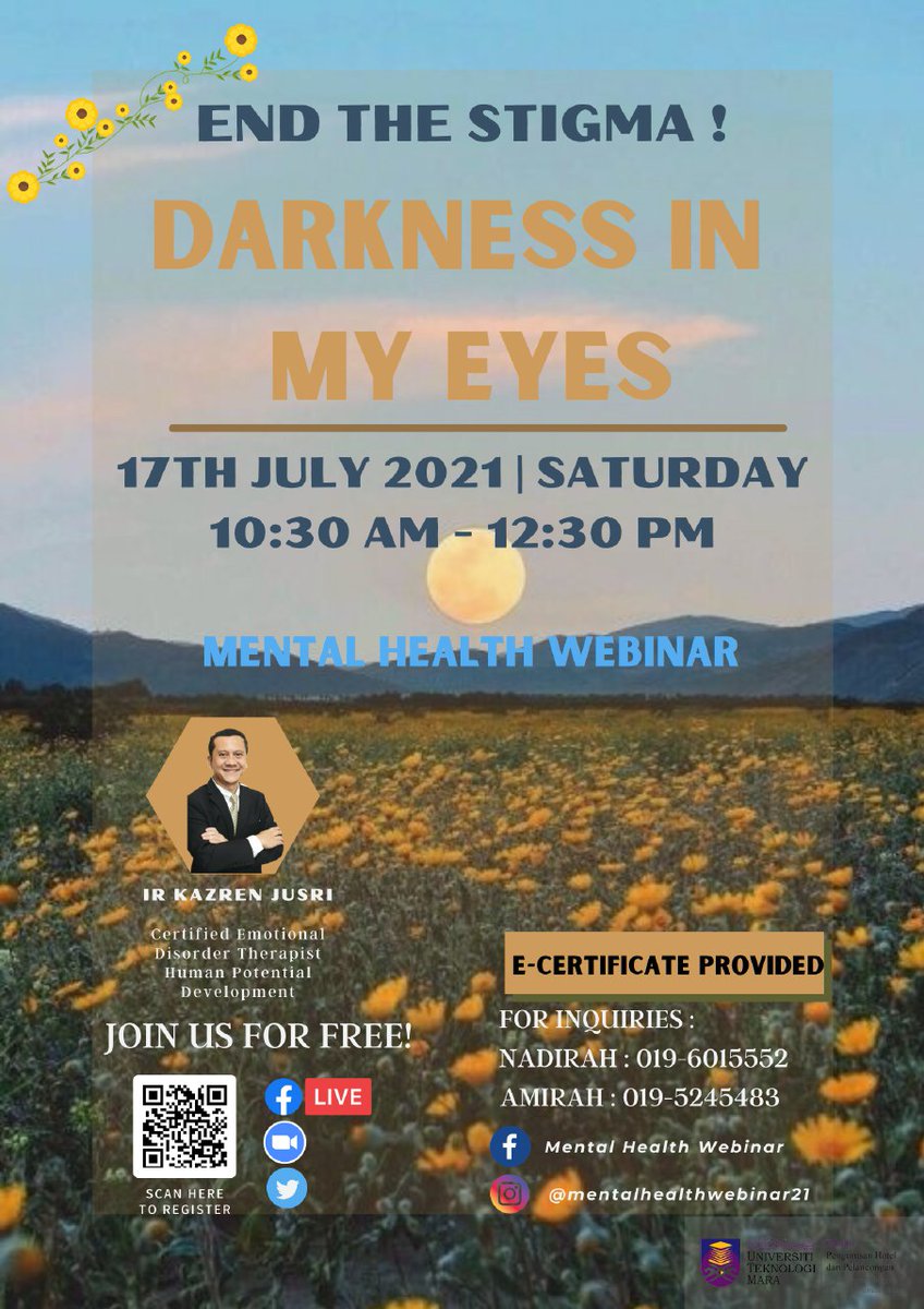 webinar2021's tweet photo. Mental health is important for everyone. So know that if you're facing a mental health challenge, you are not alone! 

Come and join us to spread awareness and END THE STIGMA. We stand together. Register NOW‼️

https://t.co/BJZJewzy6H https://t.co/r51BaA7fKw