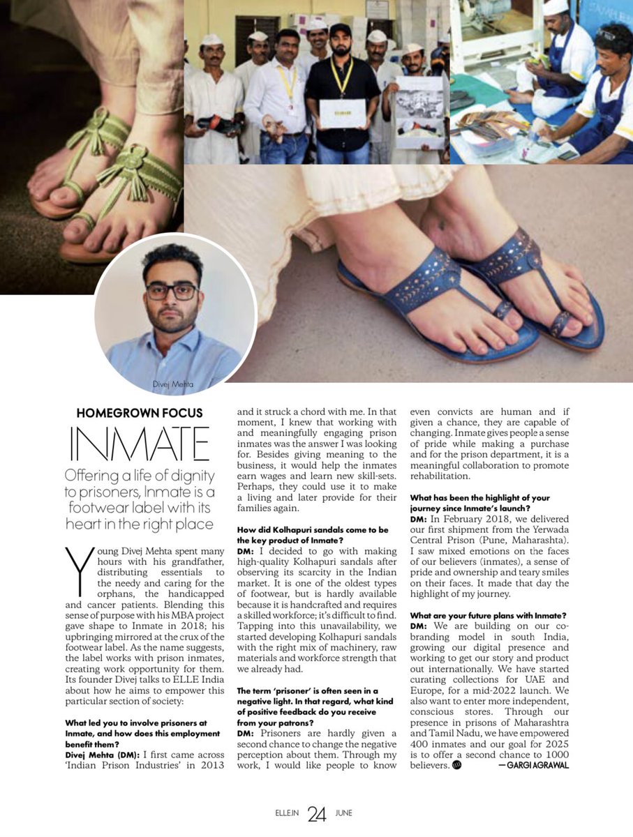 ITC_SITA's tweet photo. 🎩 Hats off to SITA-supported brand, Inmate, whose Founder Director showcased his products at @INDIA_ITME AFRICA 2020.

Here he is, recently featured in ELLE Magazine 👏🏽 

The sustainable and socially-conscious business is flourishing! https://t.co/jnfhipiK0v