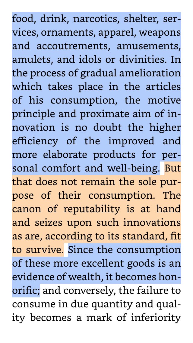 Nlitsardopoulos's tweet image. “The canon of reputability”, writes #Veblen (1899), “is at hand and seizes upon such innovations as are, according to its standard, fit to survive. Since the consumption of these more excellent goods is an evidence of wealth it becomes honorific” #Bezos #Branson #Spacetourism
