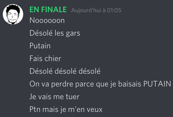 <a href="/BistFoston/">BistFoston : The Last Fist</a> Si vous vouliez une explication quant au no-pick
La voici : 

(qu'est ce qu'on fait en finale ptdr, vraiment des escrocs)