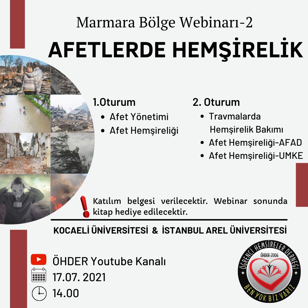 ohder2006's tweet photo. Kocaeli Üniversitesi ve İstanbul Arel Üniversitesi  ekipleri  olarak hazırladığımız ‘’AFETLERDE HEMŞİRELİK’’ webinarı ile sizlerleyiz.☘️

•Prof. Dr. Şerif BARIŞ
•Dr.Öğr.Üyesi Özcan ERDOĞAN
•Öğr.Gör. Burcu DEDEOĞLU DEMİR
•Uzman Hemşire Mülkiye OKYAY
•Ebe Müslüme KILIÇ https://t.co/j8VPdeK1Fl