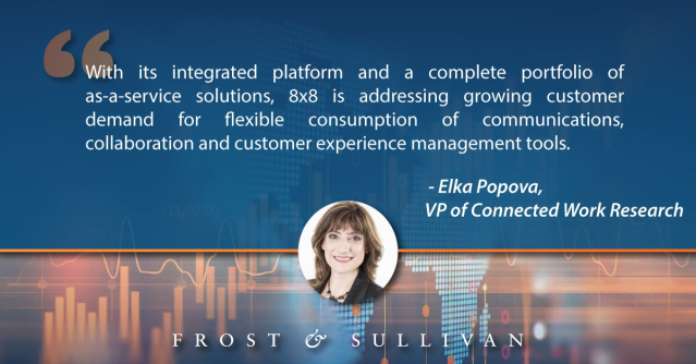 pablo_a_munoz's tweet photo. Congrats to @8x8 for receiving the 2021 Global Competitive Strategy Leadership Award from @frost_sullivan &amp; @epopova for providing businesses with a portfolio of flexible solutions to thrive in the #hybridwork environment. Read more here. #XCaaS #CX #EX https://t.co/mLaKGXpgYM https://t.co/nLx7sAsHwW