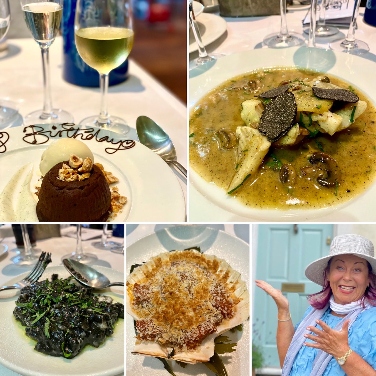⁦<a href="/Rick_Stein/">Rick Stein</a>⁩ ⁦<a href="/RickSteinRest/">Rick Stein Restaurants</a>⁩ with ⁦<a href="/StephDelourme/">Stephane Delourme</a>⁩ for my big 60 . Living my best life. Exceptional Food enhanced by fabulous wines. In a very special restaurant. With Perfect company. Picked up a couple of Candles to take home which smell DIVINE #TopClass🥰
