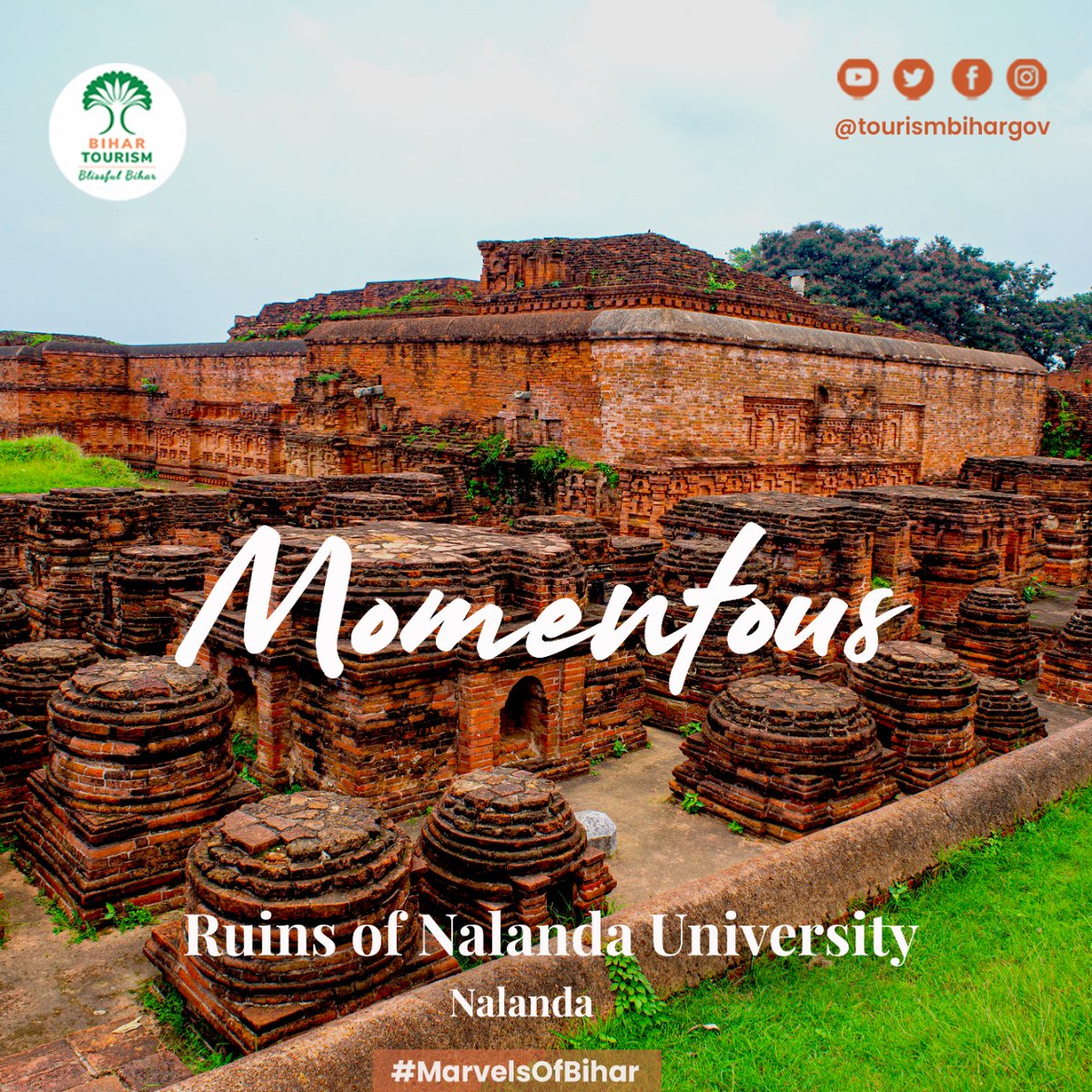 TourismBiharGov's tweet photo. This magnificent and fine architecture reminds our rich culture and brilliant minds. This place should be definitely in your bucket list. #MarvelsofBihar
#RuinsofNalandaUniversity #Nalanda #BiharTourism #BlissfulBihar #incredibleindia #dekhoapnadesh #biharwiththrillophilia https://t.co/1dkKNYZ2zp